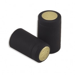 Black Matte PVC Capsules Gold Top 12 ct