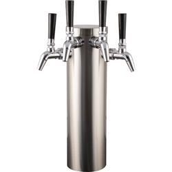 InterTap Brushed Stainless Quad Tap Tower