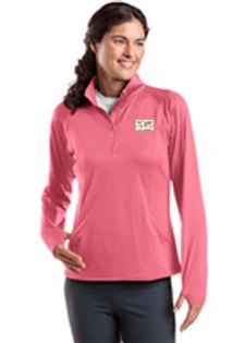 OA Ladies Sport-Wick Stretch 1/2 Zip Pullover - Pink