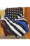 USMS Blue Line Flag Knit Throw