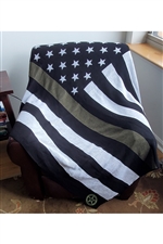 USMS OD Green Line Flag Knit Throw