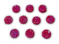 Badge Reel Button Cover- Dark Pink Druzy (Pack of 10)