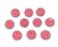 Badge Reel Button Cover- Neon Pink Druzy (Pack of 10)