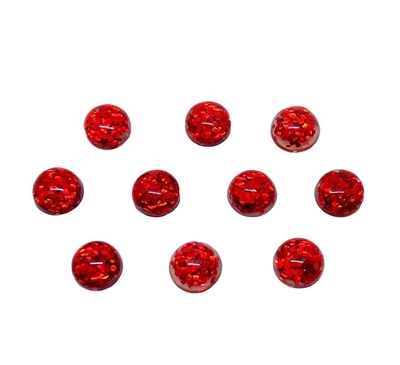 Badge Reel Button Cover- Red Glitter (Pack of 10)