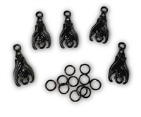 Black Metal Hanging Bat Charms (Pack of 5)