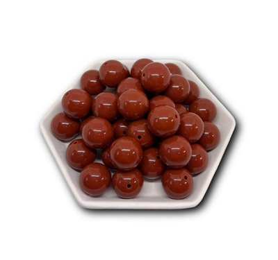 Solid Brown 20MM Bubblegum Beads (Pack of 3)