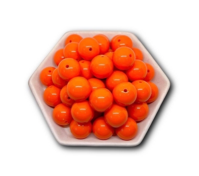 Solid Orange 20MM Bubblegum Beads (Pack of 3)