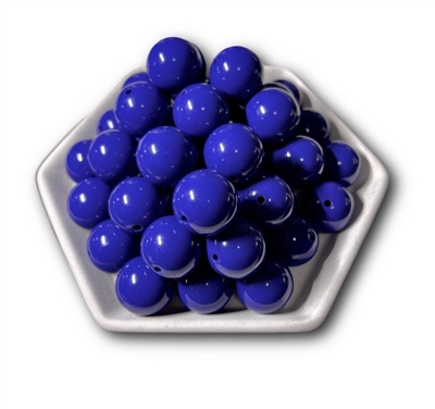 Solid Navy 20MM Bubblegum Beads (Pack of 3)