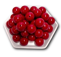 Solid Deep Red 20MM Bubblegum Beads (Pack of 3)
