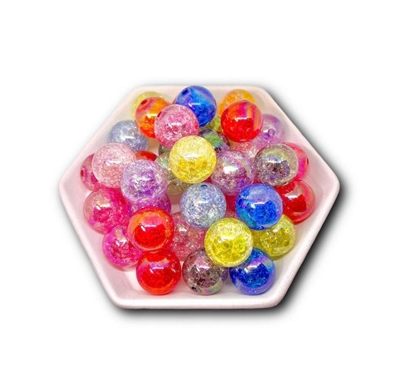 Cracked 20MM Bubblegum Beads (Pack of 3)