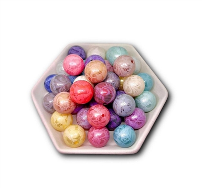 Lace 20MM Bubblegum Beads (Pack of 3)