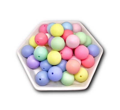 Matte Pastel 20MM Bubblegum Beads (Pack of 3)