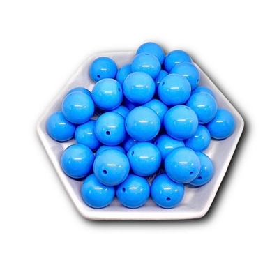 Solid Sky Blue 20MM Bubblegum Beads (Pack of 3)