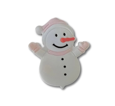 PINK Snowman Silicone Bead