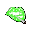 Badge Reel Weed Smoking Lips NO HOLE