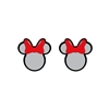 Mouse Head Female Post Earrings (Pair) 0.75"