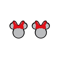 Mouse Head Female Post Earrings (Pair) 0.75"