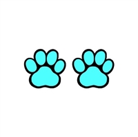 Paw Print Post Earrings (Pair) 0.63"