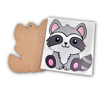 Sitting Raccoon 3" With Vinyl Decal Set