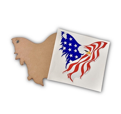 Eagle Flag 2.5" With Vinyl Decal Set