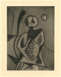 Rufino Tamayo original etching "Hombre contemplando la luna"