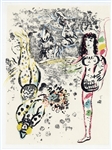 Marc Chagall original lithograph "Le jeu des acrobats"