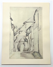 Paul Cezanne pochoir Interieur de village