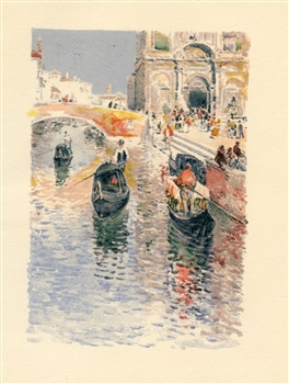 Childe Hassam chromolithograph "Gondoliers"