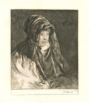 Andrew Geddes original etching "The Artist's Mother"