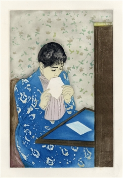 Mary Cassatt etching and aquatint "The Letter"