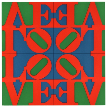 Robert Indiana silkscreen "Love Wall" 1967