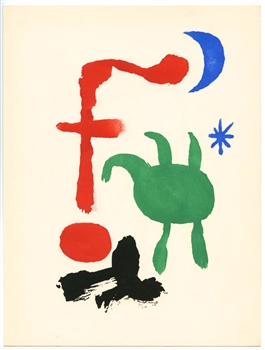 Joan Miro "Femme et Oiseaux dans la Nuit" 1949