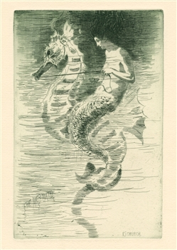 Frederick Stuart Church original etching "The Mermaid"