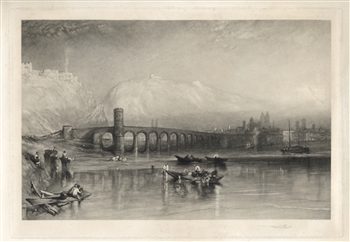 J. M. W. Turner | Sir Frank Short mezzotint "Erhrenbreitstein to Coblenz, No. 2"