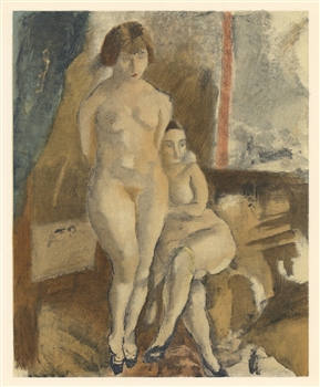 Jules Pascin lithograph "Les deux modeles"