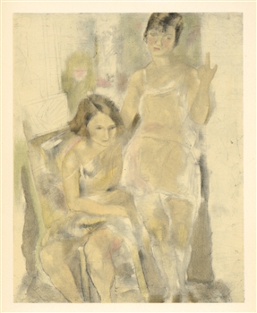 Jules Pascin lithograph "Ginette et Mireille"