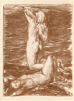 Charles Shannon original lithograph "La marÃ©e montante"