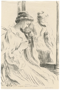 Louise Breslau original lithograph "Ã‰tude"