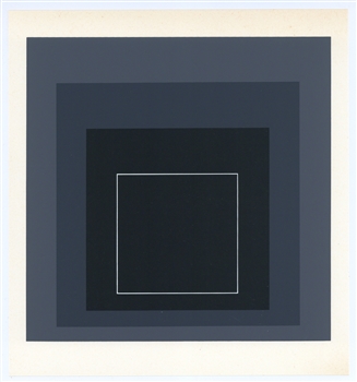 Josef Albers silkscreen, White Line Squares | Homage to the Square
