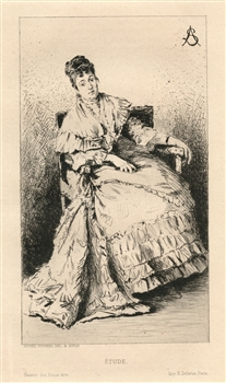 Alfred Stevens original etching "Ã‰tude"