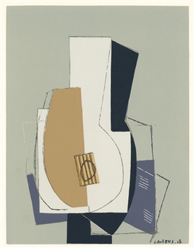 Henri Laurens 1948 Cubist pochoir "Mandoline"
