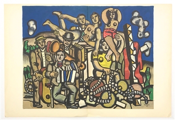 Fernand Leger lithograph Les Musiciens derriere