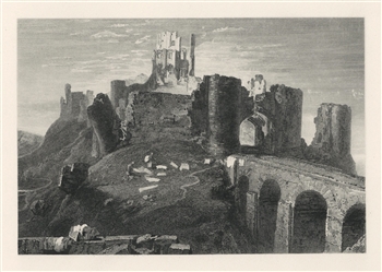 J. M. W. Turner "Corfe Castle" engraving