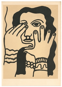 Fernand Leger lithograph "Visage aux mains" edition of 1000