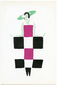 Sonia Delaunay pochoir "Mots-Croises" (Crossword)