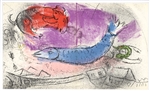 Marc Chagall "Le poisson bleu" original lithograph