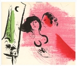 Marc Chagall "La Tour Eiffel verte" original lithograph