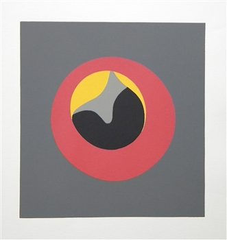 Jean Arp original original woodcut "Soleil Recercle" | Dada art