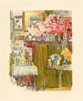 Childe Hassam chromolithograph "The Altar and Shrine"