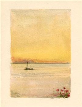 Childe Hassam chromolithograph "Sunset and the Pinafore"